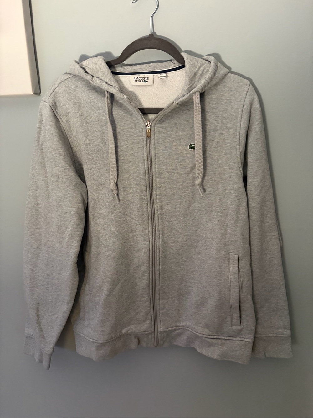 Lacoste Sport Grey Full Zip Hoodie Large Mens